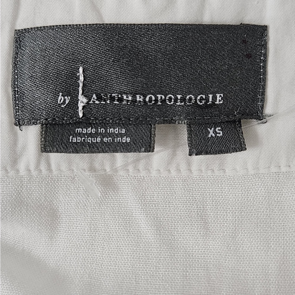 Anthropologie The Tommie Cap-Sleeve Front-Zip Shirt Dress Eyelet White - Picture 6 of 7